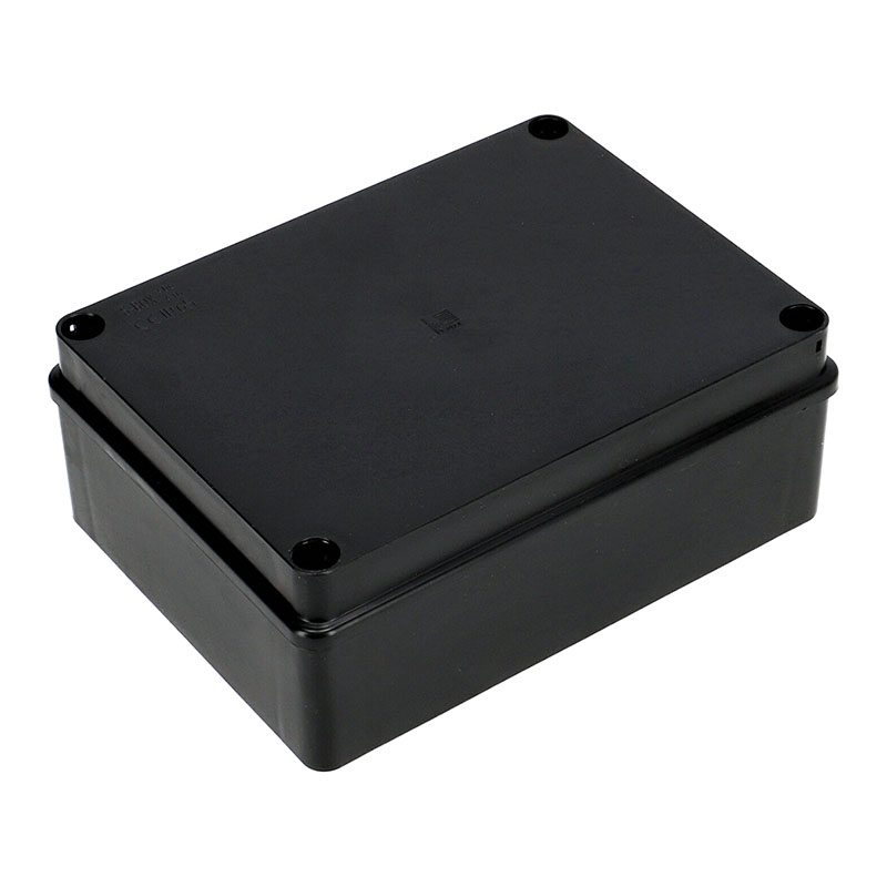 S-BOX sima falú kötődoboz csavaros fedéllel, (195x145x75 mm) IP65, fekete