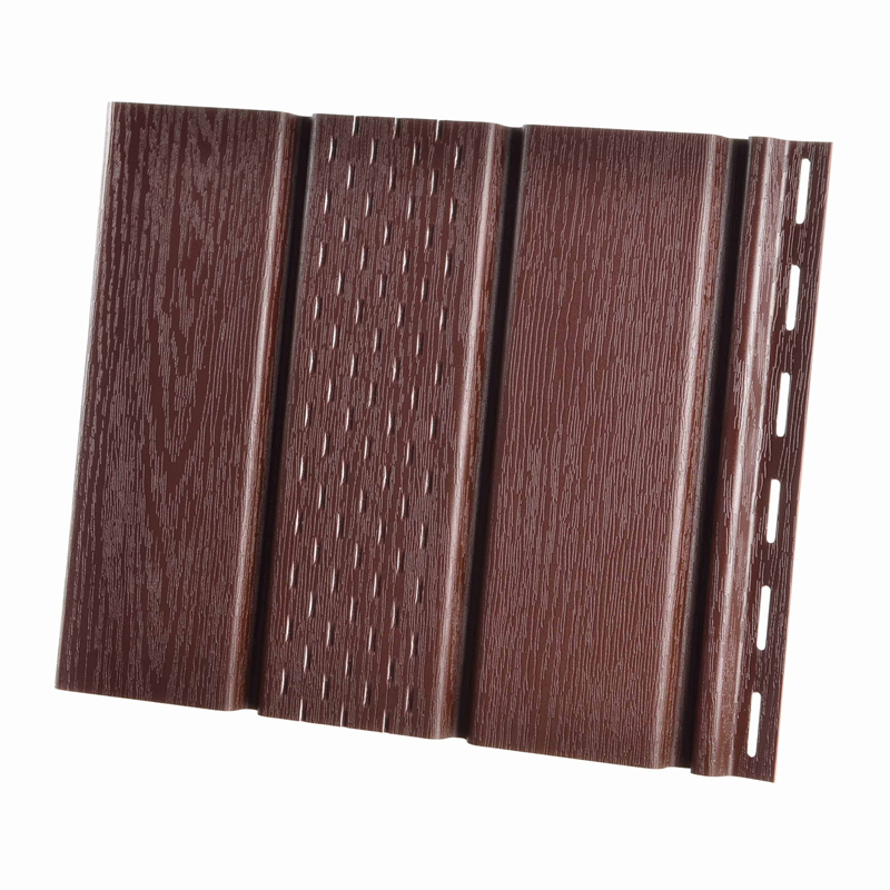 PVC ereszalj panel, sötétbarna (30 cm x 3 méter) - perforált