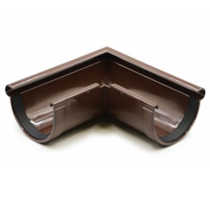Ereszcsatorna külső sarokelem 90°, 90 mm, barna, PVC
