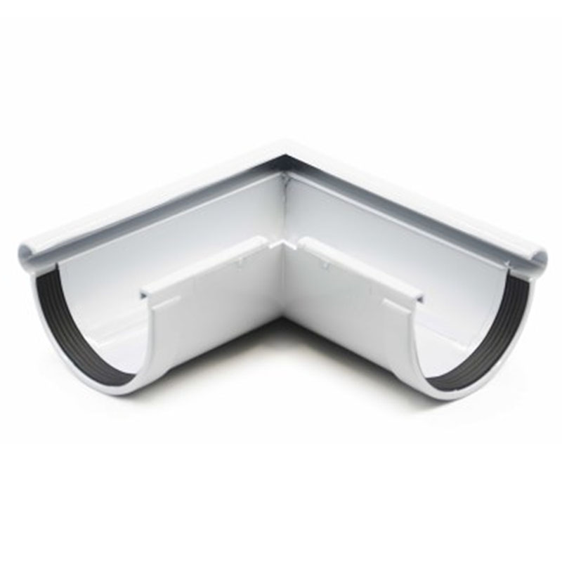 Ereszcsatorna külső sarokelem 90°, 90 mm, szürke, PVC