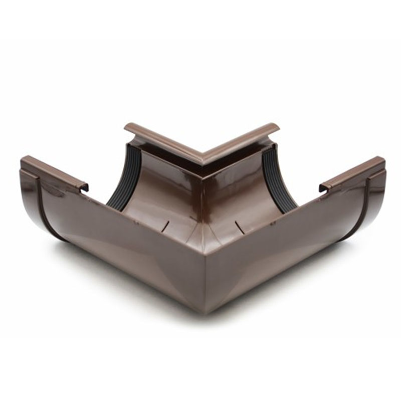 Ereszcsatorna belső sarokelem 90°, 130 mm, barna, PVC