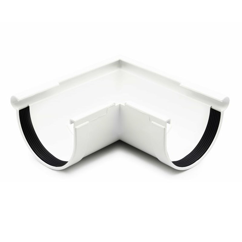 Ereszcsatorna külső sarokelem 90°, 130 mm, fehér, PVC