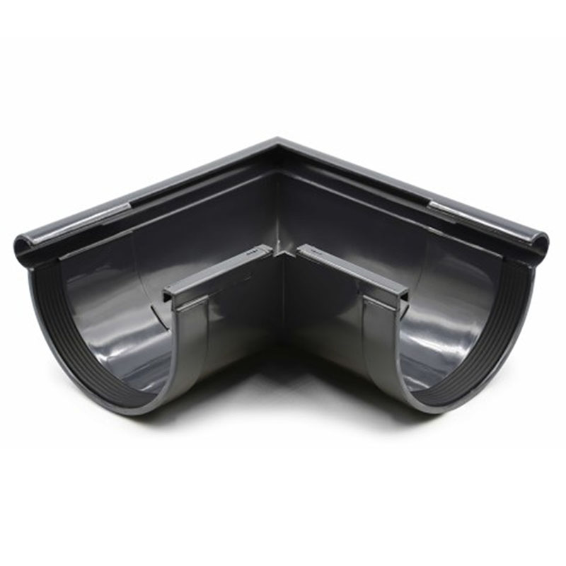 Ereszcsatorna külső sarokelem 90°, 130 mm, antracit, PVC