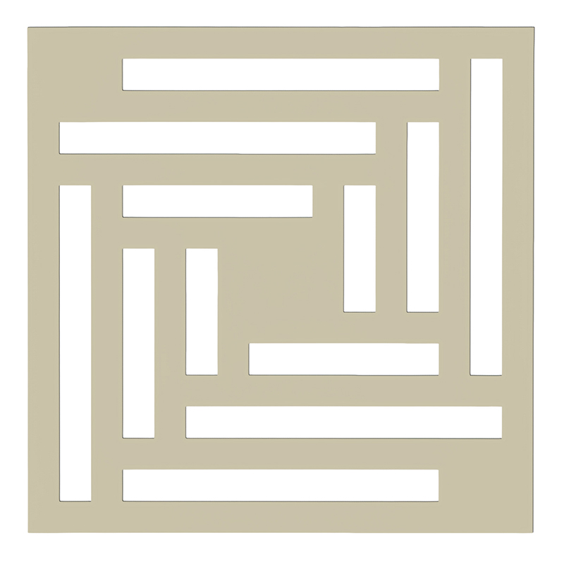 Mennyezeti kazettás dekorpanel, geometria, 595x595 mm, 3 mm HDF - Krém