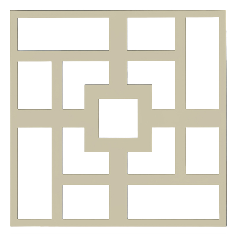Mennyezeti kazettás dekorpanel, célkereszt, 595x595 mm, 3 mm HDF - Krém