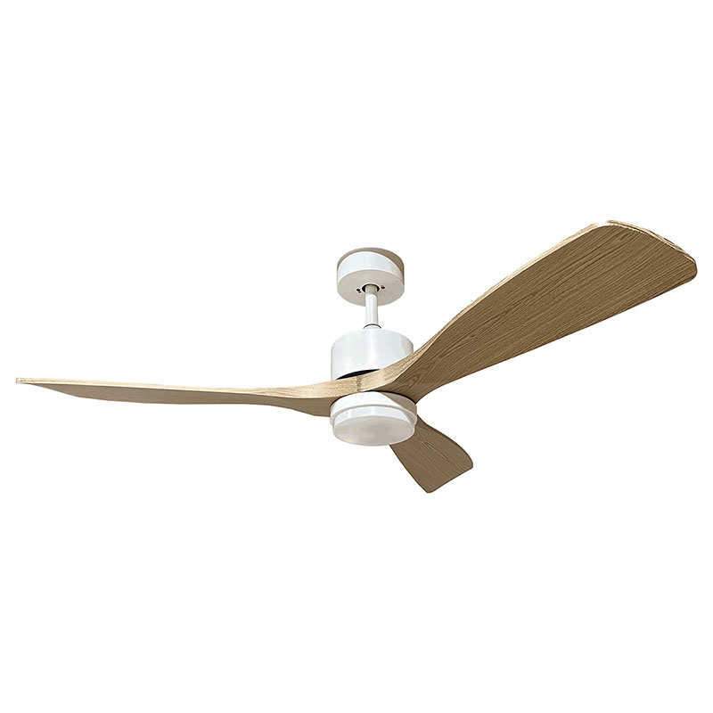 Mennyezeti ventilátor és lámpa, 3 lapát (18W/1440lm) CCT, távirányítóval, fehér - tölgy