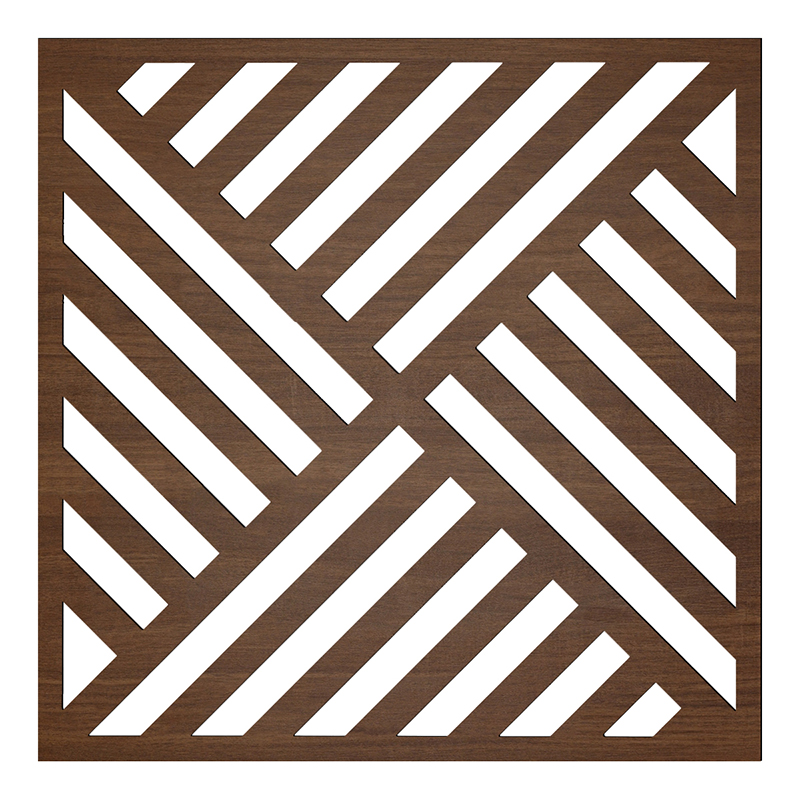 Mennyezeti kazettás dekorpanel, piramis, 595x595 mm, 3 mm HDF - Dió