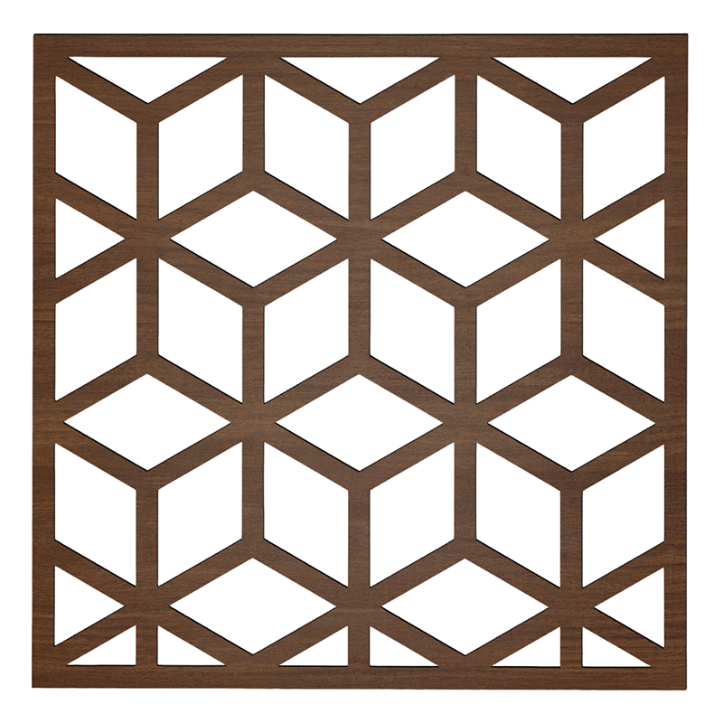 Mennyezeti kazettás dekorpanel, kockák, 595x595 mm, 3 mm HDF - Dió