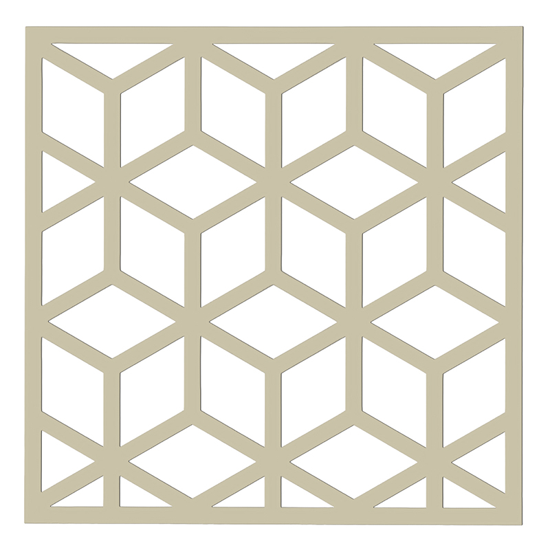 Mennyezeti kazettás dekorpanel, kockák, 595x595 mm, 3 mm HDF - Krém