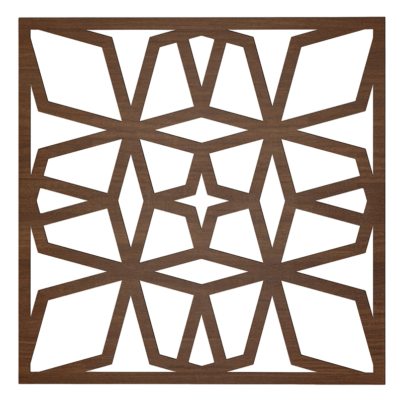 Mennyezeti kazettás dekorpanel, prizma, 595x595 mm, 3 mm HDF - Dió