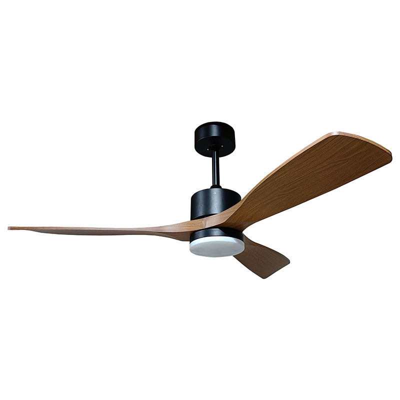 Mennyezeti ventilátor és lámpa, 3 lapát (18W/1440lm) CCT, távirányítóval, fekete - dió