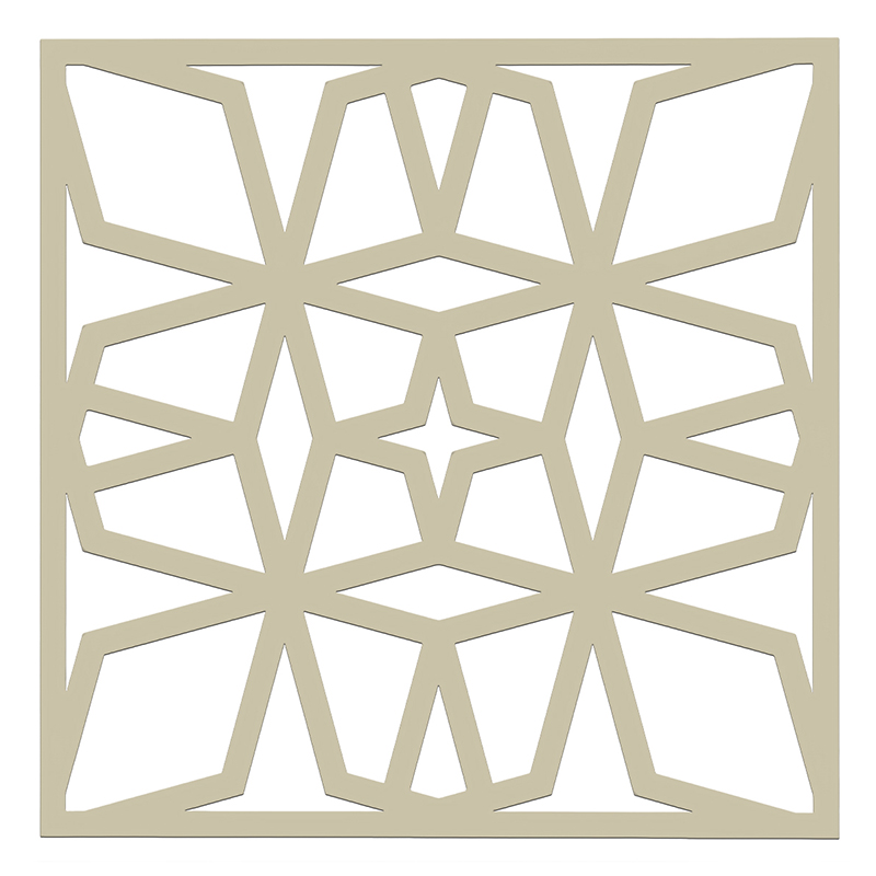 Mennyezeti kazettás dekorpanel, prizma, 595x595 mm, 3 mm HDF - Krém