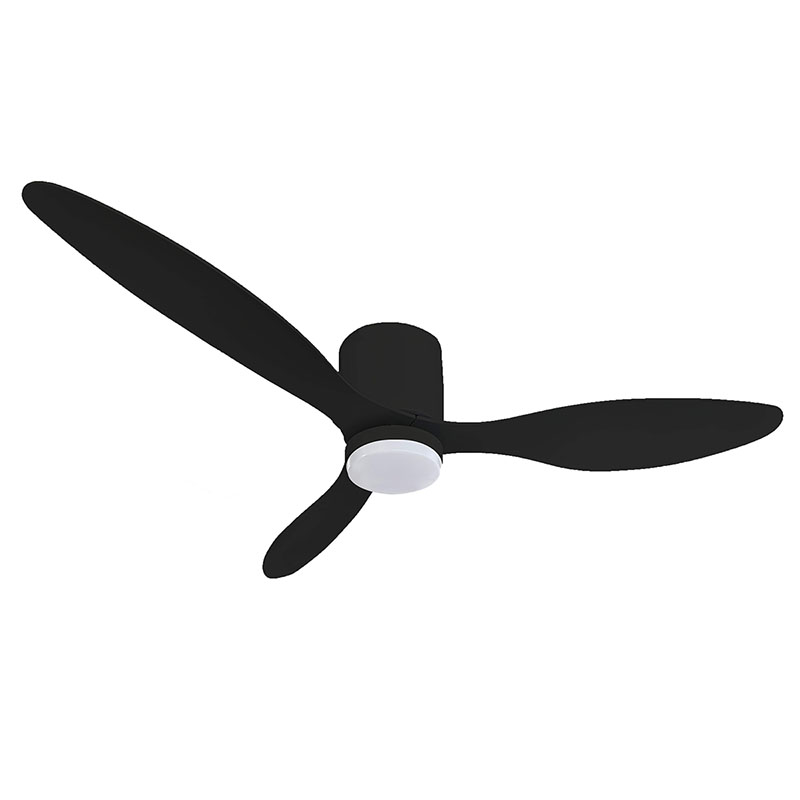 Mennyezeti ventilátor és lámpa, 3 lapát (18W/1440lm) CCT, távirányítóval, fekete