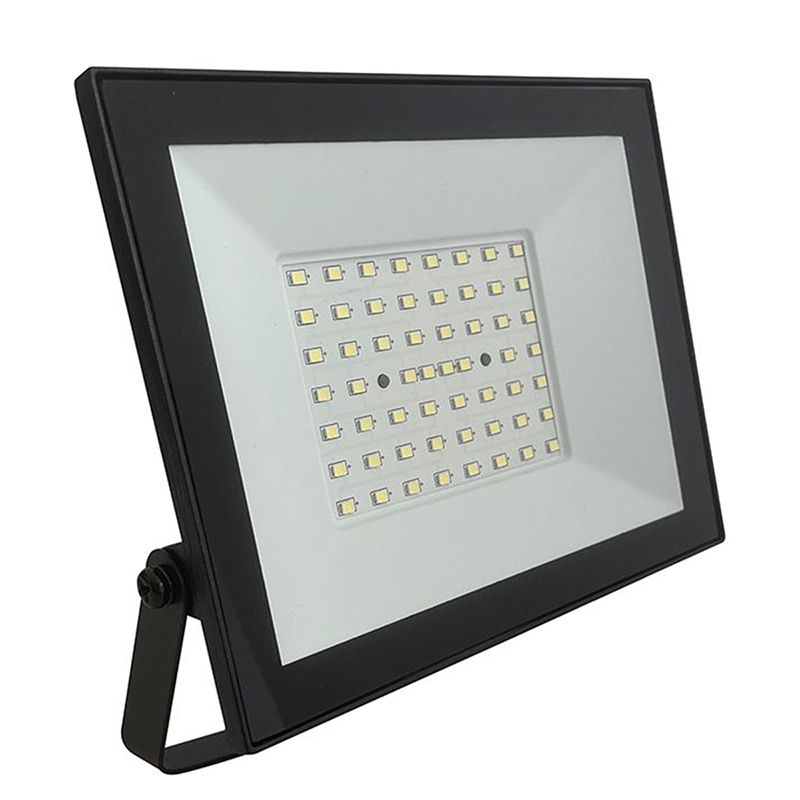 SMD LED reflektor, fekete ház (50W/4000lm) - hideg fehér