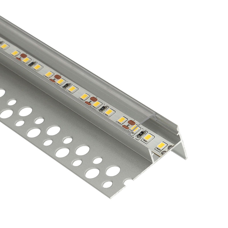 ALP-057 - TILE-EDGE Ezüst - Lépcsővilágító profil LED szalaghoz (Átlátszó búrával)
