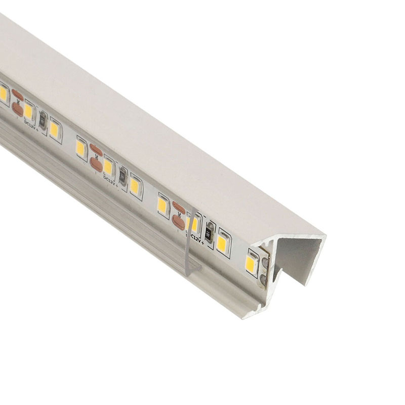 GLASS SHELF Fehér - üvegpolc profil LED szalaghoz (Átlátszó búrával)