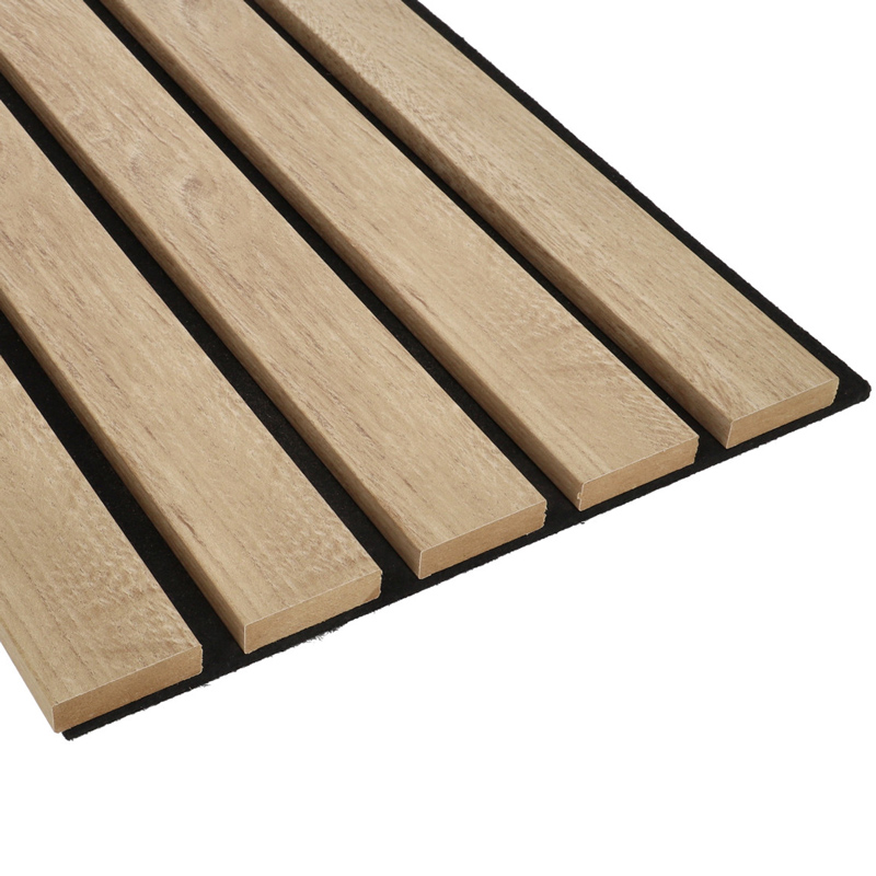 - Fa hatású, hangszigetelő lamella falburkolat, filc hátlappal (260 cm x 30 cm x 1.7 cm) - natúr tölgy