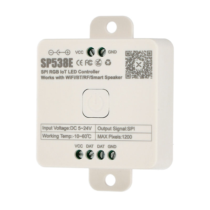 Smart SPI LED vezérlő digitális (DRGB) LED szalagokhoz (futófény) Wifi + Bluetooth + 2.4G RF vezérlés, fehér