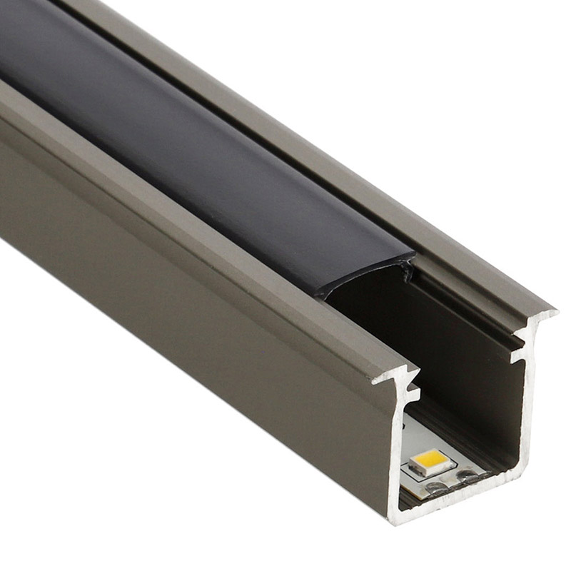 Type-G Inox - Alumínium süllyeszthető U profil LED szalaghoz (Fekete búrával) Type-G Inox - Alumínium süllyeszthető U profil LED szalaghoz (Fekete búrával)