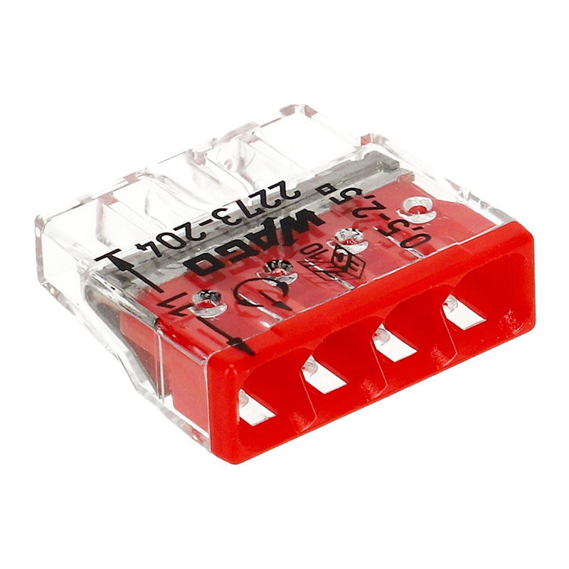 2273 Wago Compact vezeték összekötő, 4 x 2.5mm² vezeték nyílásos