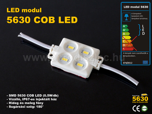 LED modul 2W - 4x5630 COB LED - Meleg fehér (kifutó)