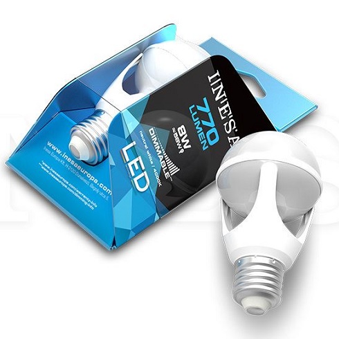 E27 LED lámpa (8W/300°) Körte - meleg fehér