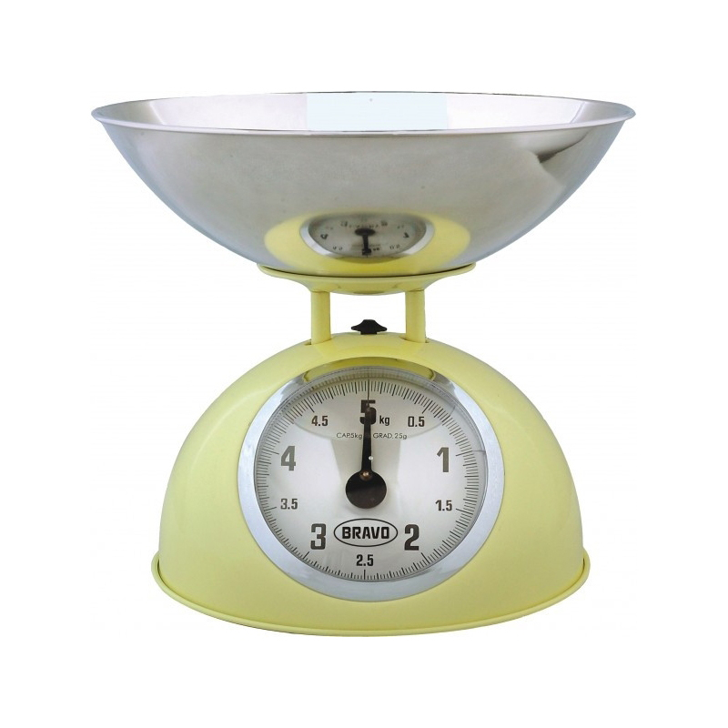 Konyhai mérleg (5 kg), retro stílusú, analóg - bézs (B-5063)