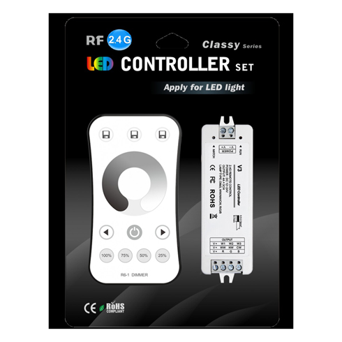 LED szalag dimmer, rádiós távirányítóval (144 W-12V/24V)