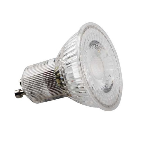 LED lámpa GU10 (3.3W/120°) hideg fehér - Oldalra is világító üveg búrával!