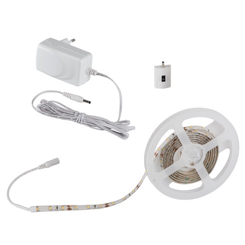 LED szett: meleg fehér kültéri LED szalag + tápegység + érintés nélküli kapcsoló (150 cm)