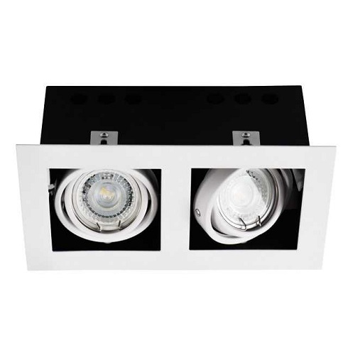 MERIL DLP-250 beépíthető spot lámpatest, téglalap, alu, 2xGU10
