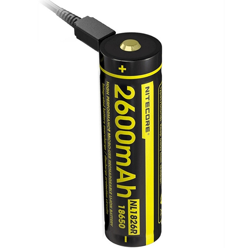 NL1826R Li-ion akkumulátor (18650 méret/ 2600 mAh) Micro-USB
