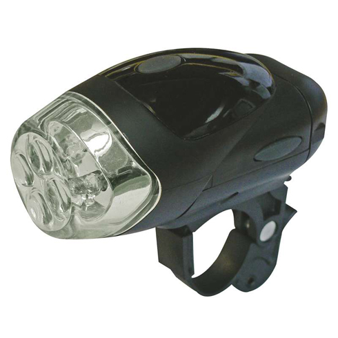 Elemes LED kerékpárlámpa (4 LED) első, fekete Kifutó!