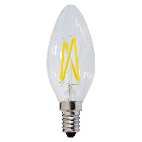 LED lámpa E14 Filament (4W/300°) Gyertya - meleg fehér dimm.