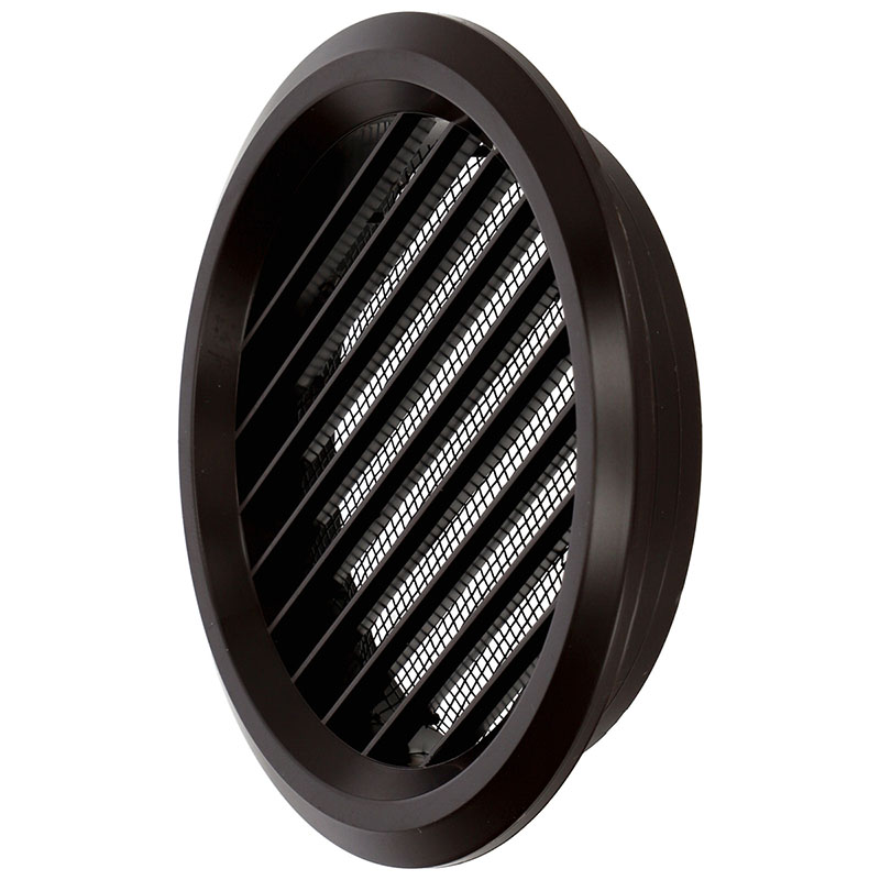 Szellőzőrács, bútorrács barna (59/47 mm) - rovarhálóval