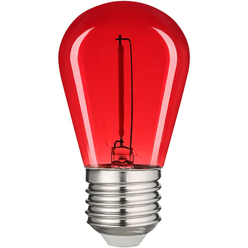 Színes filament LED lámpa E27 (1W/300°) Körte - piros