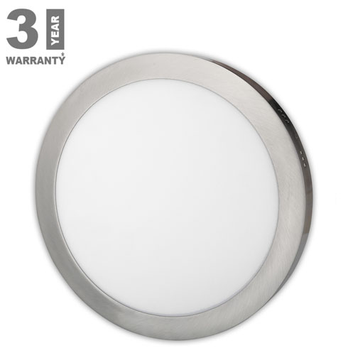 Falon kívüli LED panel (kör alakú) 24W - szatén-nikkel, természetes fehér