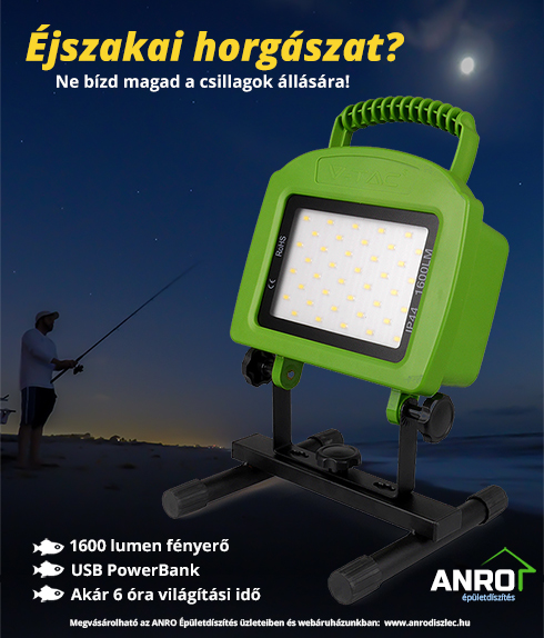 Akkus LED reflektor, munkalámpa (20W/120°) 6000K+USB PowerBank