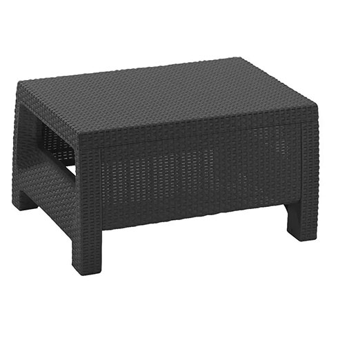 Corfu műrattan kerti asztal - grafit