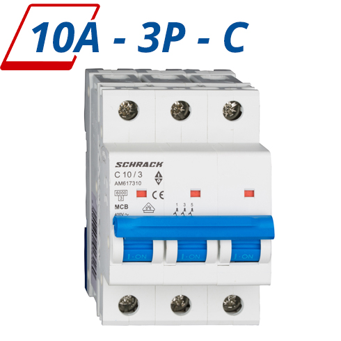 AMPARO kismegszakító (C - 10A) 3 pólusú