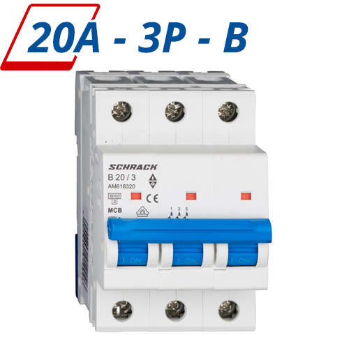 AMPARO kismegszakító (B - 20A) 3 pólusú