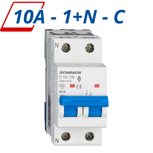 AMPARO kismegszakító (C - 10A) 1+N pólusú