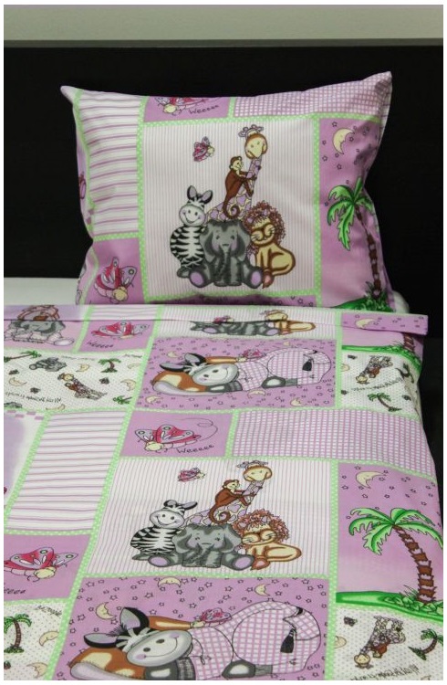 Gyerek méretű ágyneműhuzat - Patchwork állatkert, 2 részes szett