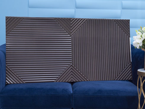 Flexpanel PVC falburkoló lap - Sötét arany-barna, bordás műanyag falburkolat