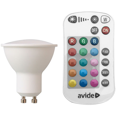 LED lámpa GU10 (4.2W/120°) Spot - RGB+WW+IR távirányítható