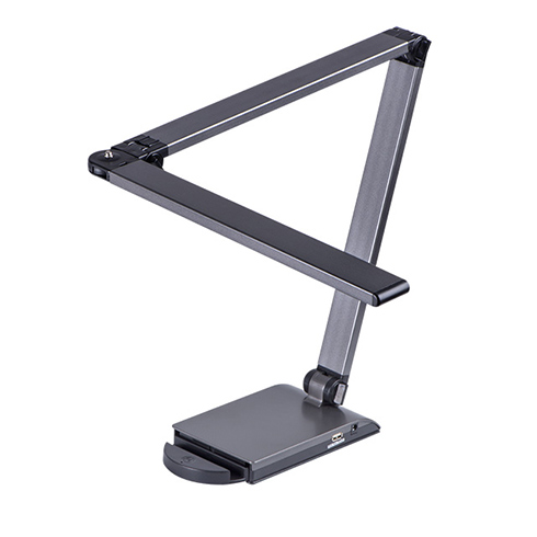 Íróasztali LED lámpa Ombro 8W - szürke + USB töltő