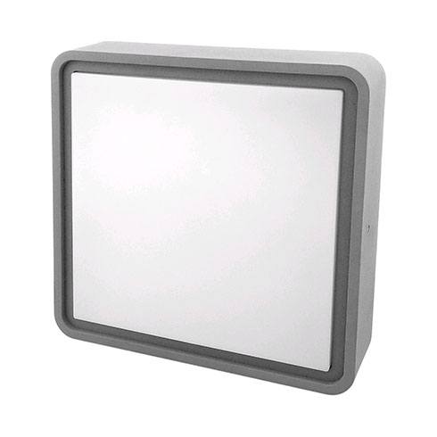 MERKUR-S IP54 mennyezeti LED lámpa, négyzet alakú (12W/850lm) természetes fehér, szürke