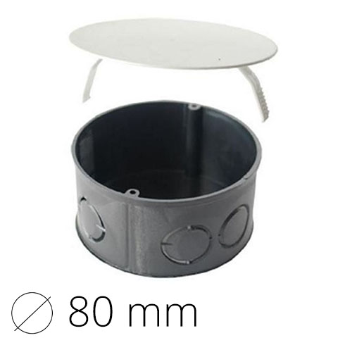 Kör alakú kötődoboz tetővel (80 mm) fekete - fehér
