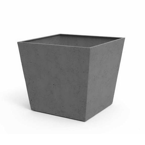 Beton szögletes műanyag virágláda (48 cm) sötétszürke