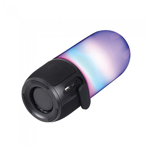 Bluetooth hangszóró, RGB, akkus USB asztali lámpa (2x3W) - fekete